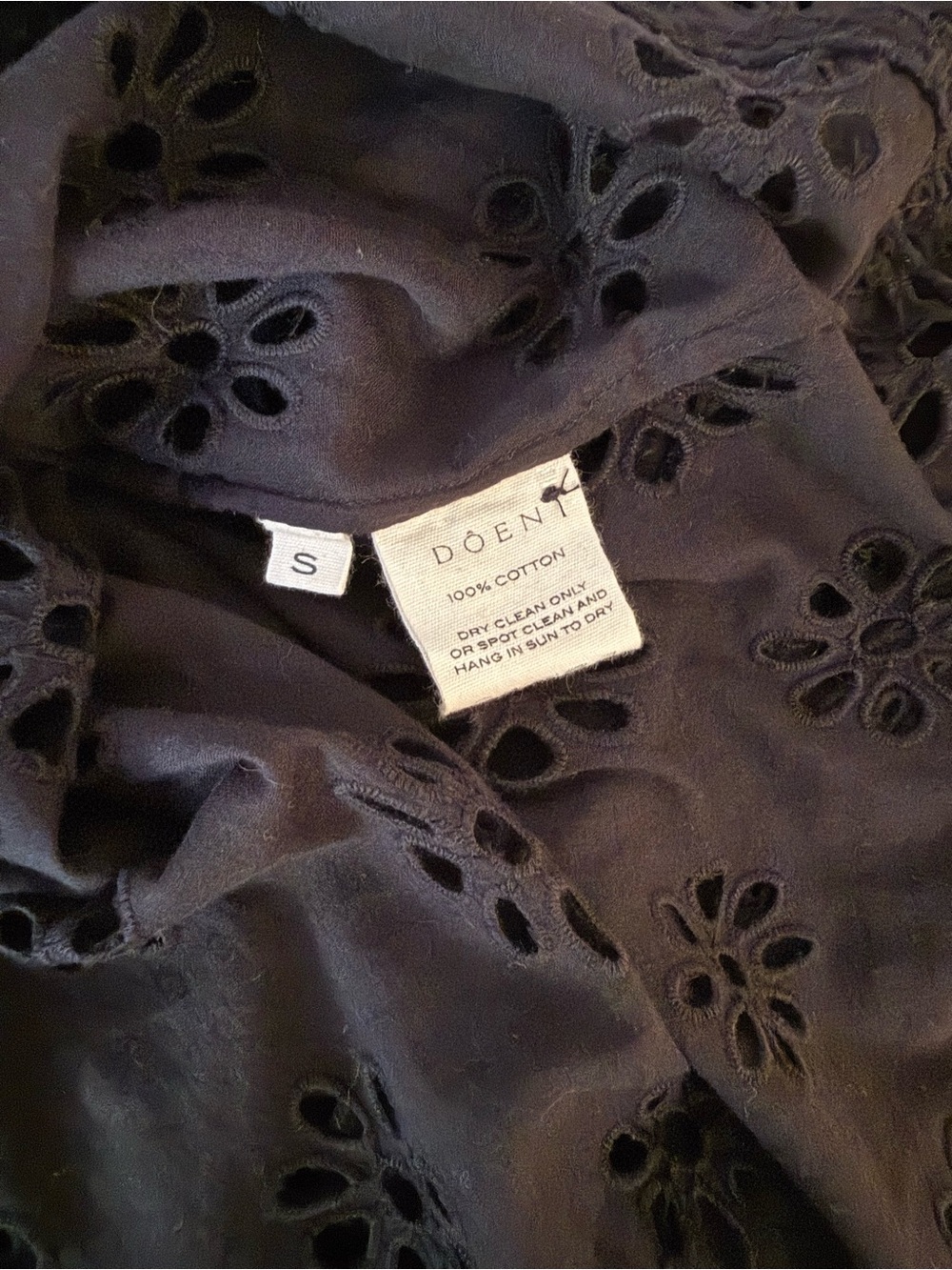 Doen Francoise Midi Eyelet Dress in Black - Picture 10 of 12